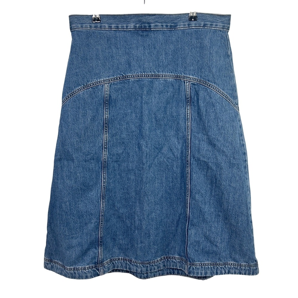 Denim Midi Skirt 10 High Rise A Line Western 90s Americana Coastal Cowgirl